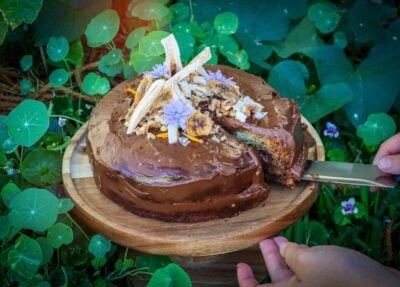 Banana Layer Cake with Avocado Chocolate Mousse