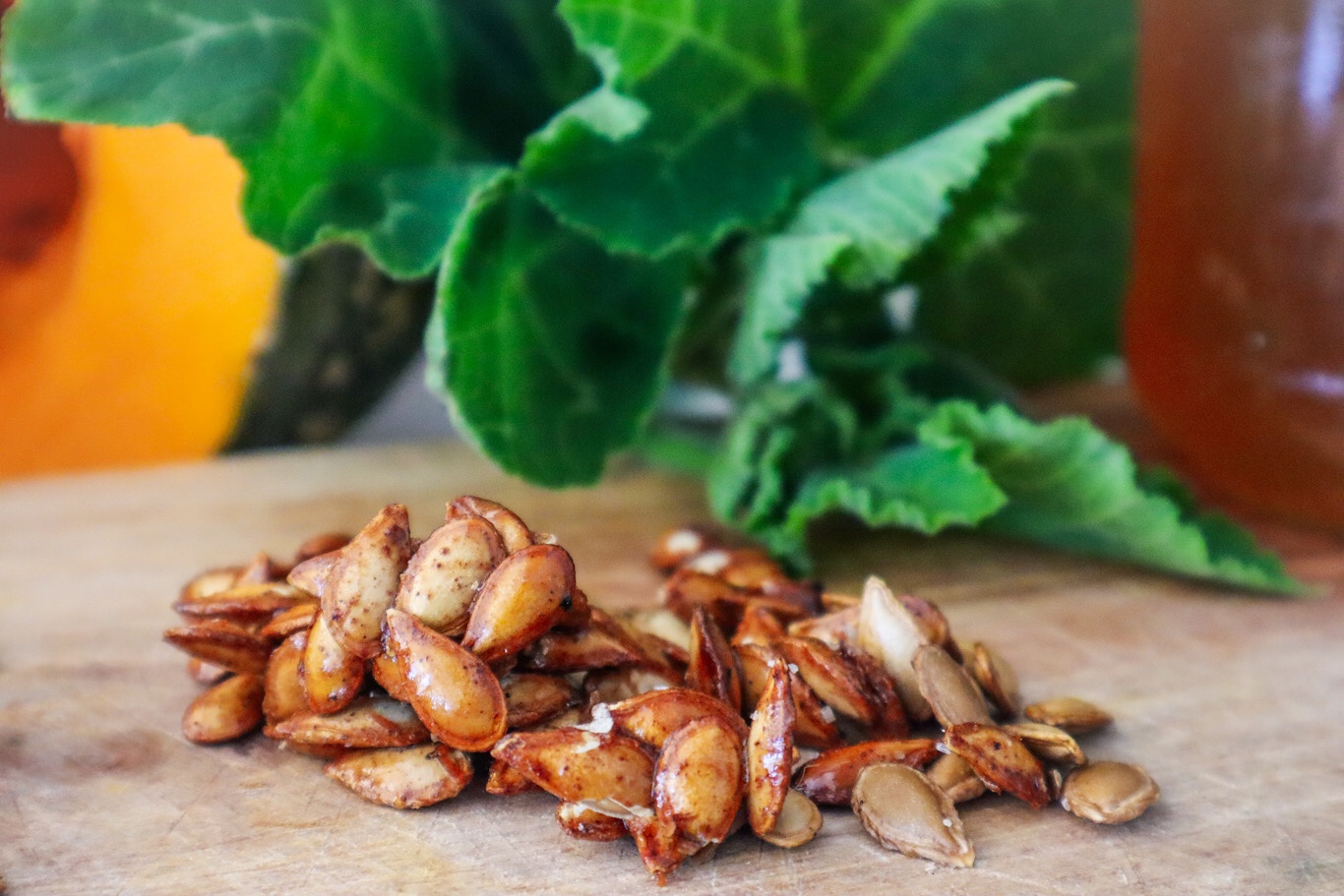 Cinnamon and honey pumpkin seeds