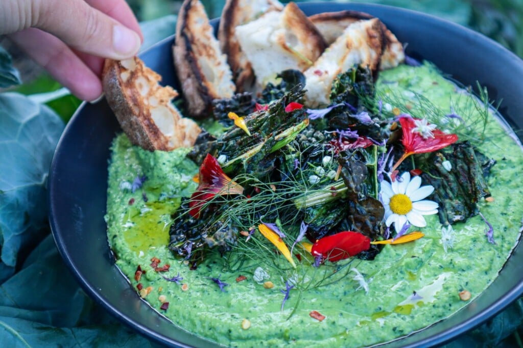 loaded kale hummus