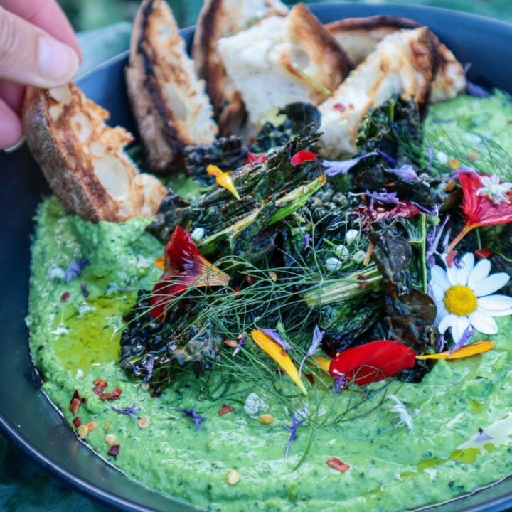 loaded kale hummus