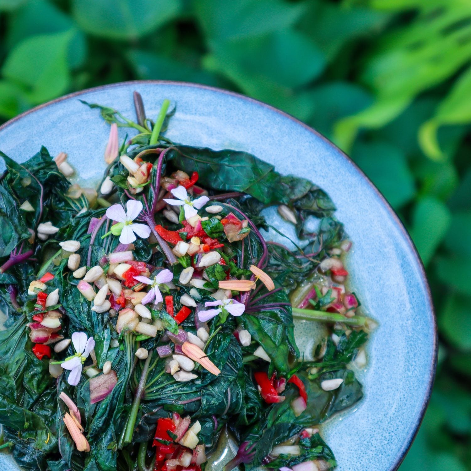 sweet and spicy sweet potato leaves